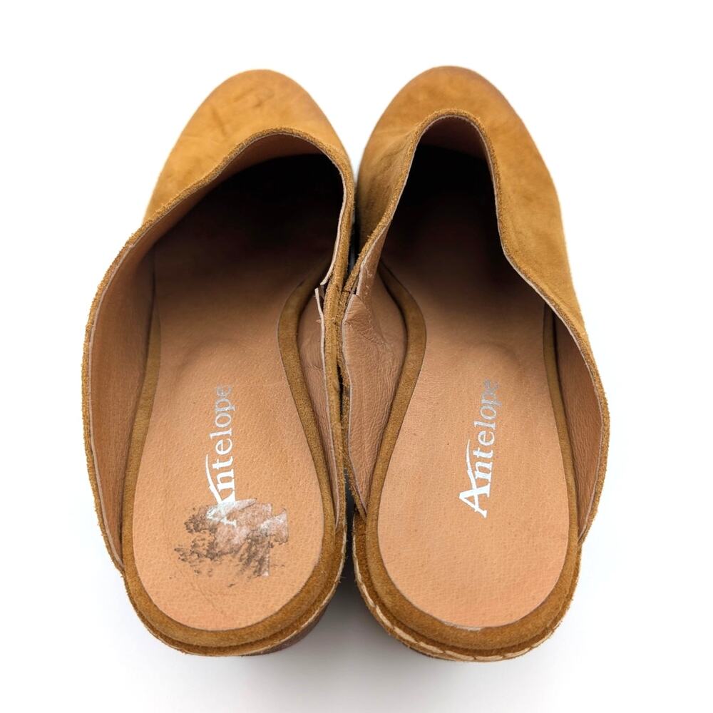 Antelope Sonja Clogs Suede Platform Block Heel Women's Brown Size US9.5 EU40 - Picture 5 of 12